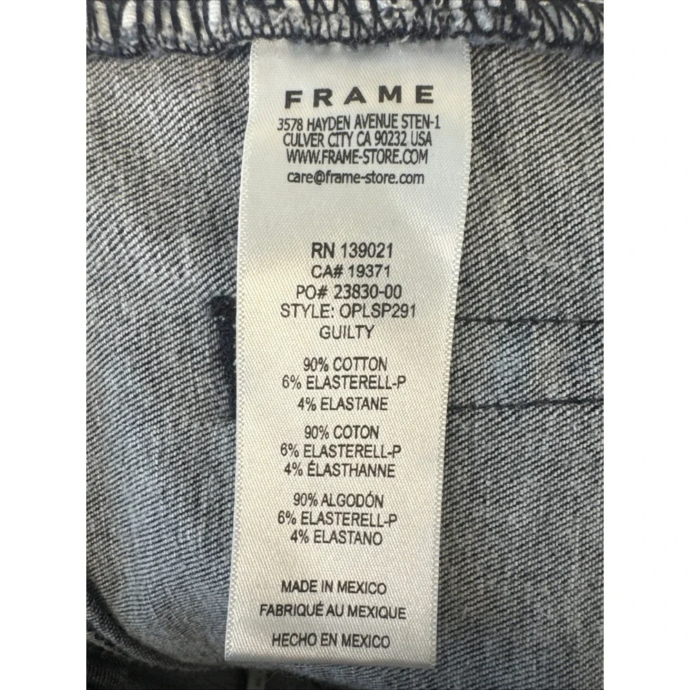 Frame Jeans Le Slim Palazzo Wide Leg High-Rise Sz 31 Dark Wash Guilty Slimming - Picture 5 of 9